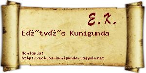 Eötvös Kunigunda névjegykártya